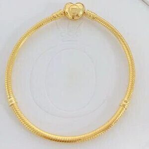 Pandora Moments Heart Clasp Snake Chain Bracelet Rose-Plated